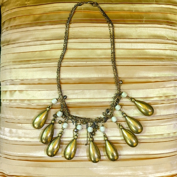 Vintage Solid Brass Multi-Pendant Necklace - Picture 1 of 4